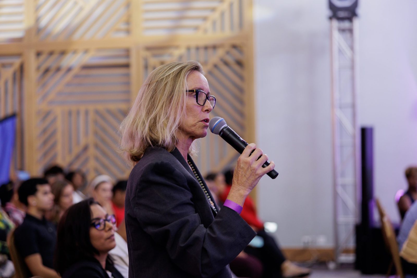 Audience member asking a question